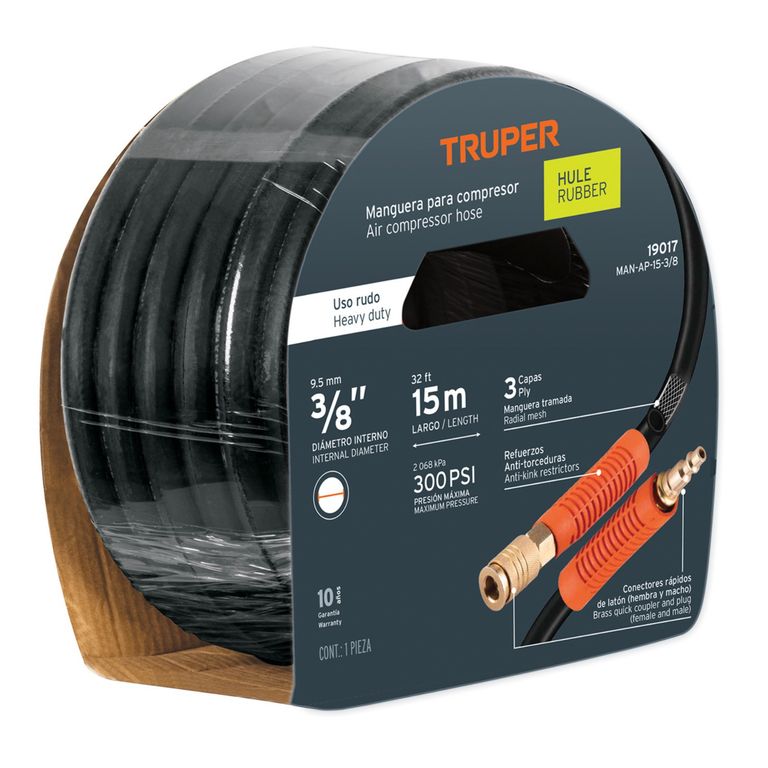 Manguera de Hule para compresora 3/8" 15 metros