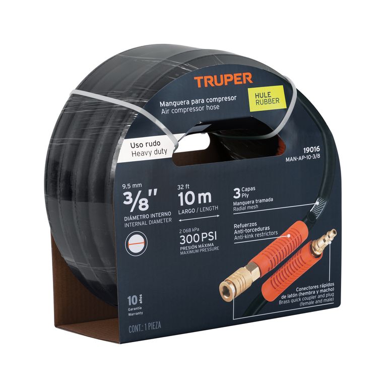 Manguera de Hule para compresora 3/8" 10 metros