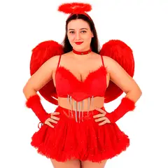 GENERICO - Disfraz Angél Rojo Talla Estándar