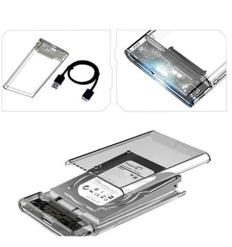 Case Usb 3.0 Transparente Para Disco Duro 2.5 Sata Hdd Ssd