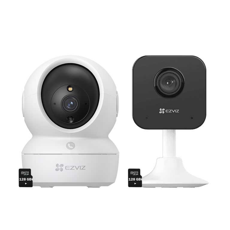 Kit Cámaras H6C + H1C Full HD Audio 2 vías Detección Movimiento 128GB