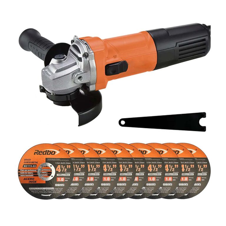 AMOLADORA ELECTRICA + PACK 10 UNID DISCO DE CORTE