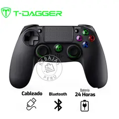 T-DAGGER - Gamepad SCORPIO T-TGP802 Negro Bluetooth RGB PC y PS4
