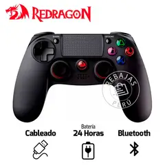 REDRAGON - Gamepad JUNO G818 Wireless Negro Bluetooth RGB PC y PS4