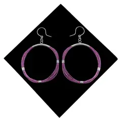 GENERICO - Aretes Mujer Hilo Lila Hindú Regalo Mamá Novia Plata 950