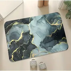 SM - ALFOMBRA ANTIDESLIZANTE PARA HOGAR 40X60 CM VERDE DORADO