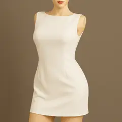 GENERICO - Vestido corto sin mangas básico versátil y sofisticado SOFIA 20 M 13