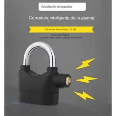 GENERICO - CANDADO ALARMA SIRENA ANTIRROBO NEGRO INTELIGENTE MOTOS BICICLETA SCOTER