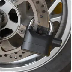 GENERICO - CANDADO ALARMA SIRENA ANTIRROBO NEGRO INTELIGENTE MOTOS BICICLETA SCOTER