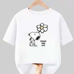 GENERICO - Polos Algodon Flor Snoop Blanco - Tallas 6 hasta XL