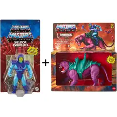 GENERICO - HE-MAN MOTU MASTERS OF THE UNIVERSE PANTHOR SAVAGE CAT + SKELETOR