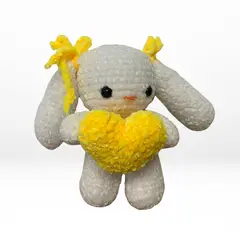 GENERICO - Coneja tejida en chelline - Flores amarillas - Peluche