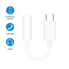 OEM - Adaptador TipoC a Jack 3.5 mm para audio, micrófono y llamadas -Blanco