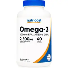 NUTRICOST - Omega 3 120 Capsulas gel Aceite de Pescado