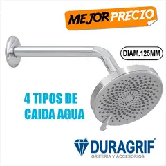 DURAGRIF - CABEZA DE DUCHA 5” ZA-7101 + BRAZO 25CM + CANOPLA