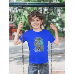 GENERICO - Polo de Dinosaurios Mosasaurio Camiseta para Niños Algodon Azulino