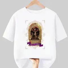 GENERICO - Polos Algodon Señor de Los Milagros Blanco - Tallas 6 al XL