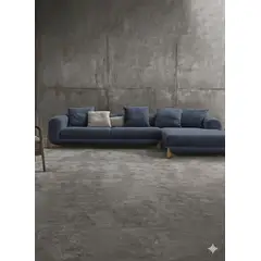 GENERICO - Seccional Derecho Japandi en tela boucle ovejero color marfil