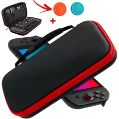 GENERICO - Estuche Protector Para Nintendo Switch 2 Case Funda - NEGRO/ROJO