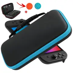 GENERICO - Estuche Protector Para Nintendo Switch 2 Case Funda - NEGRO/CELESTE