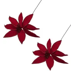 FLORIPA - Set de 2 Flores Navideñas Tipo Cardinal Roja FN165 FLORIPASTORE
