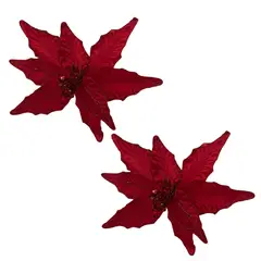 FLORIPA - Set de 2 Flores Navideñas Tipo Cardinal Roja FN161 FLORIPASTORE