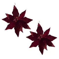 FLORIPA - Set de 2 FloresTipo Cardinal Roja con Brillo FN164 FLORIPASTORE