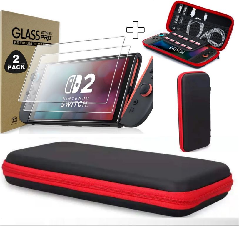 Estuche Protector Funda de Nintendo Switch 2 CASE + 02 MICAs DE VIDRIO