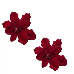 FLORIPA - Set de 2 Flores Navideñas Tipo Cardinal Roja FN186 FLORIPASTORE