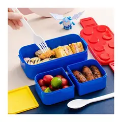GENERICO - Set de 3 Contenedores en forma de Bloques - Lonchera Divertida