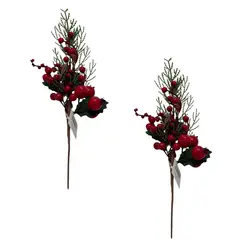 FLORIPA - Set de 2 Picks Navideños de Moras Y Hojas de 38cm FN130 FLORIPASTORE