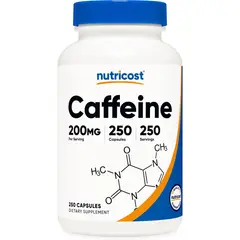 NUTRICOST - Cafeina Caffeine 200 mg 250 Capsulas