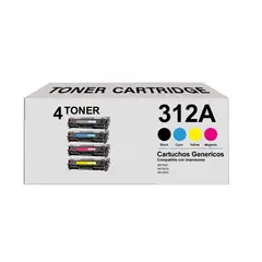 GENERICO - Kit 4 Tóner Compatibles 312A Negro Magenta Cian Amarillo