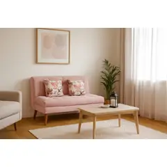 ARTSOFA - Banqueta Sofá Nórdex terciopelo rosado + obsequio