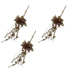 FLORIPA - Set de 3 Picks Navideños con Brillo de 43cm FG25-CH FLORIPASTORE