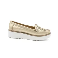 MIKAELA - ZAPATO MUJER CASUAL DORADO MS743