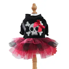 BLWOENS - Disfraz para perro - Vestido con calavera de Halloween - Negro M