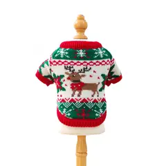 BLWOENS - Chaleco de Navidad para perro - Reno - Rojo Y Verde - XL