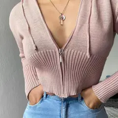 GENERICO - CHOMPA DE DAMA CON CIERRE FRONTAL