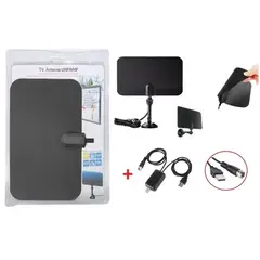 GENERICO - Antena Hd Tv Digital Interior Plana Base con Amplificador Usb
