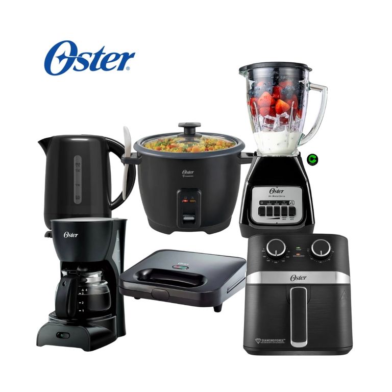 Combo Licuadora + Hervidor + Arrocera + Sandwichera + Cafetera y Freidora