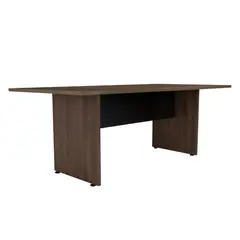 FMFURNITURE - Mesa De Reunion 75x200x100 Cm Fm-054N - Negro Y Cafe Oscuro