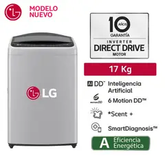 LG - Lavadora 17 kg Carga Superior con AI DD Gris WT17DV6T