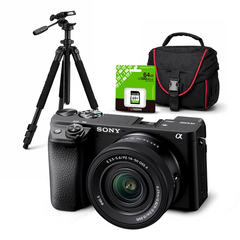 Cámara Alpha a6400 Mirrorless + Lente 16-50mm II + Kit Deluxe de Accesorios