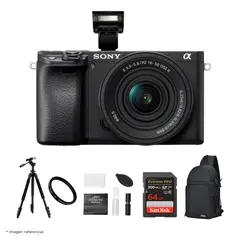 SONY - Cámara Alpha a6400 Mirrorless + Lente 16-50mm II + Kit Ultimate de Accesorios