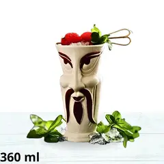 ICHIMATSU - Vaso de cerámica Tiki Samurai Rojo 360 ml.