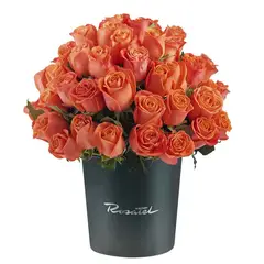 ROSATEL - Sombrerera Negra Grande con 60 Rosas