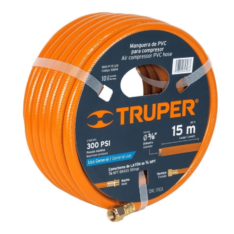 Manguera de pvc para compresora 1/4' 15 metros