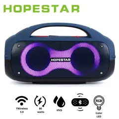 GENERICO - Parlante Portátil Hopestar A50 Azul protección IPX5 80W LED RAINBOW
