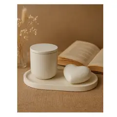 GENERICO - Set vela bandeja y corazon aroma Citronela